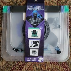 Wakanda Forever 3 Pack Reusable Snack Bags